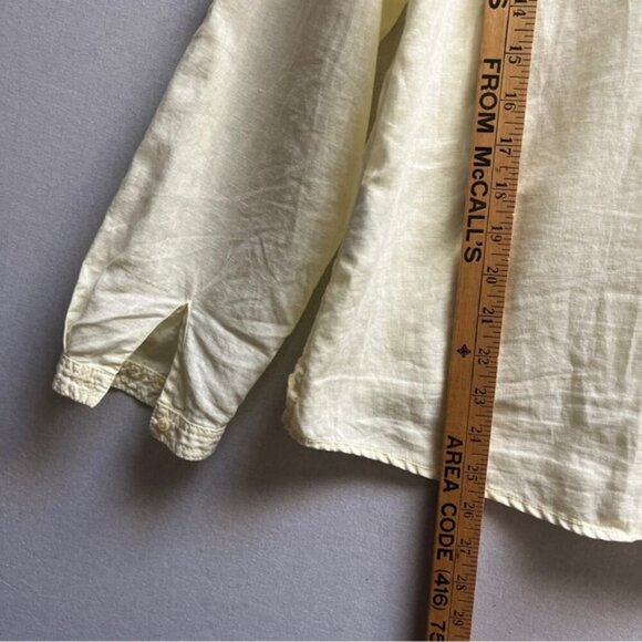 Olsen Europe linen cotton yellow light weight button down shirt Sz S-M - Picture 6 of 6